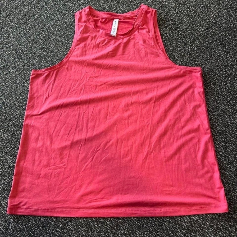 Athleta Workout Tank Hot Pink Stretchy Shirt Woman's sz XLarge